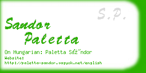 sandor paletta business card